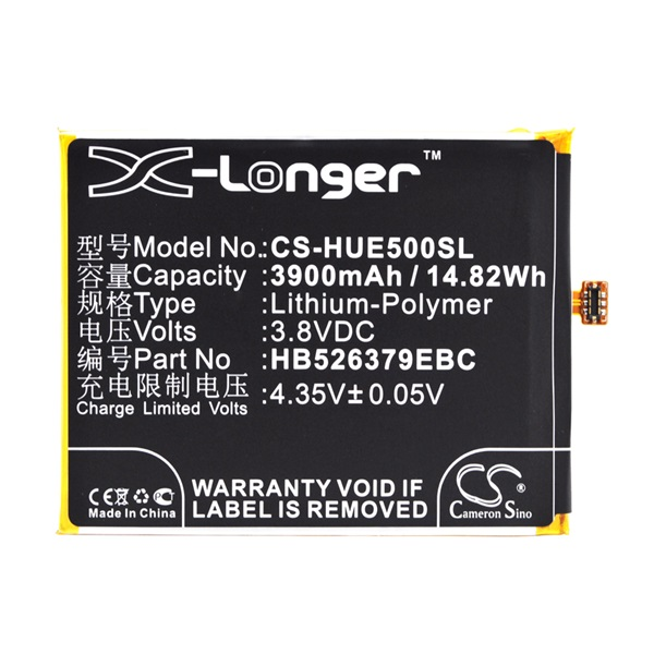 Cameron Sino Li-Polymer akku (3.8V/3900mAh, Huawei HB526379EBC kompatibilis) FEKETE Huawei Y6 Pro (2015) (CS-HUE500SL)