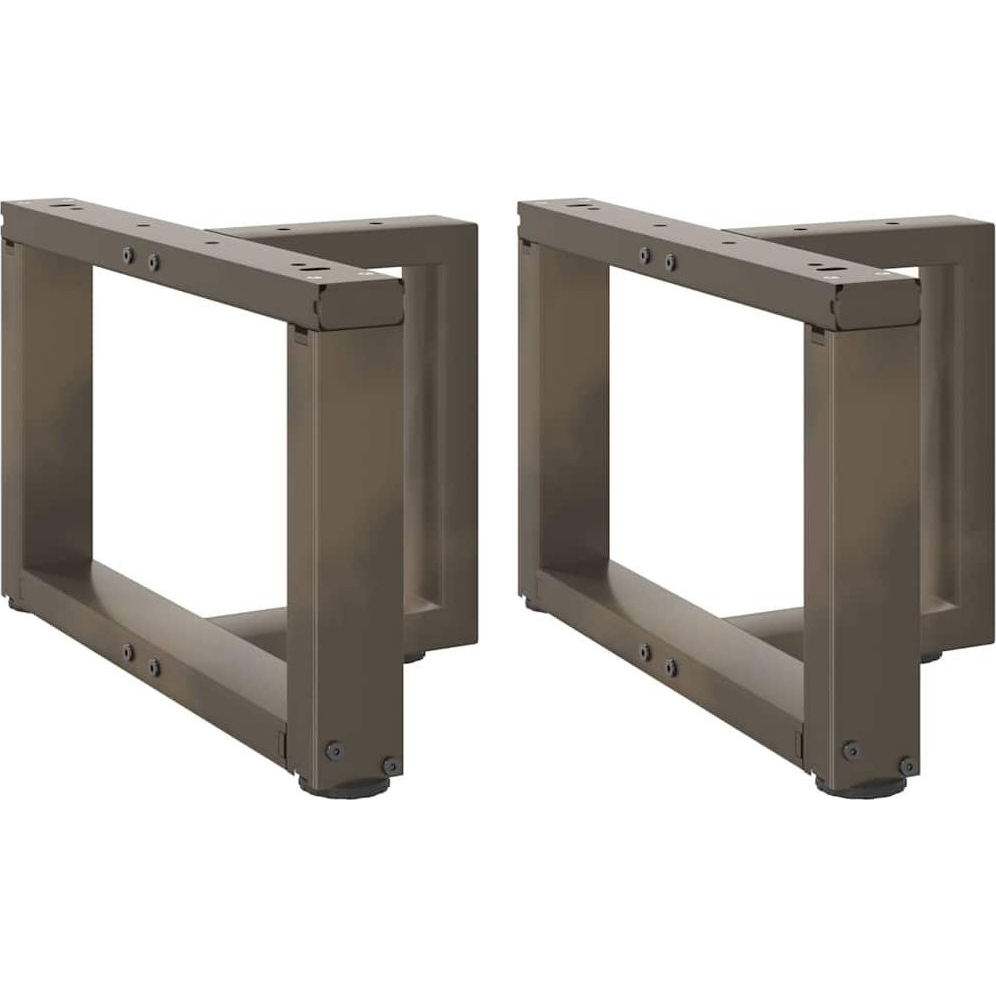 2 db természetes acél T-alakú kávéasztal lábak 40x25x(30-31) cm (4013007)