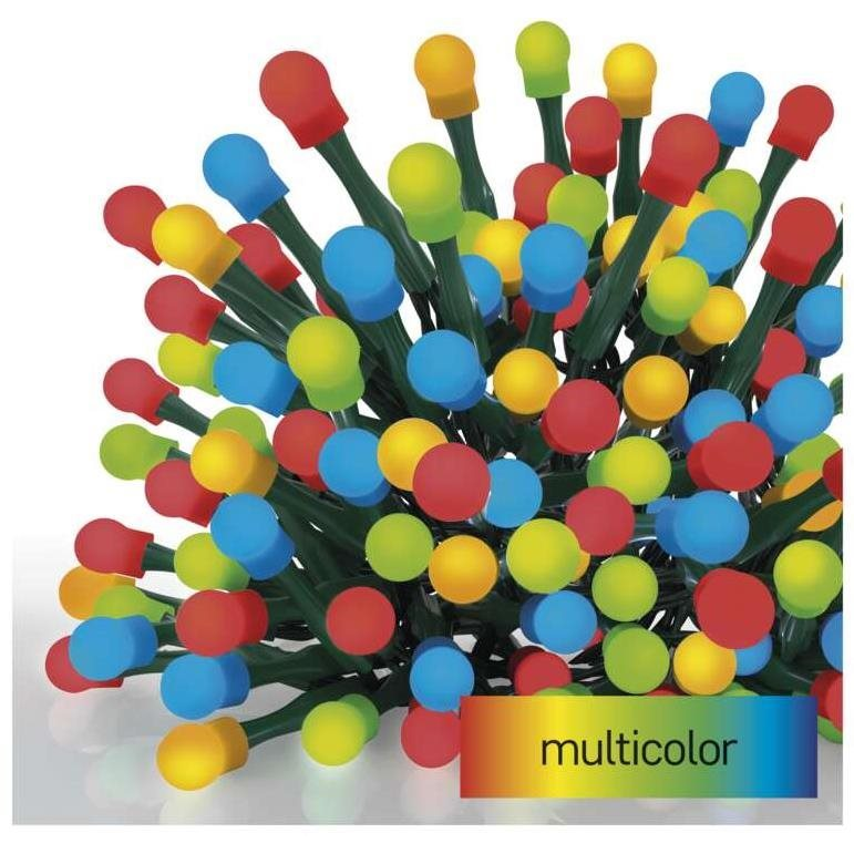 EMOS LED karácsonyi fényfüzér, cherry – golyók, 48 m, kültéri és beltéri, többszínű, időzítő (D5AM07)