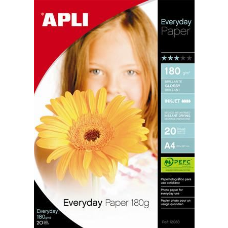 APLI Fotópapír tintasugaras "Everyday" 10x15cm 180g 20db fényes (12081) (12081)