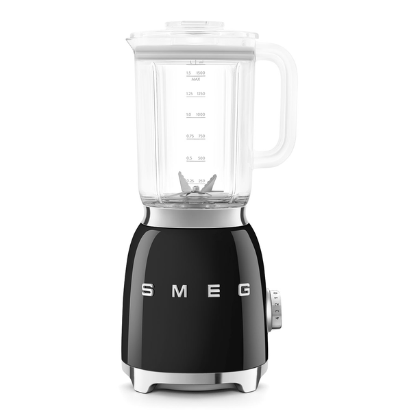 Blender de masa retro Smeg BLF03BLEU, 800 W, 4 programe, auto-curatare, 18000 rpm Negru