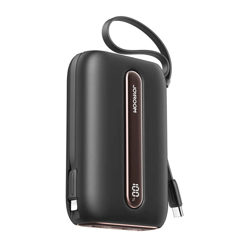 JoyRoom JR-L012 Power Bank 10000mAh 22.5W Beépített Kábelekkel Fekete (JR-L012)