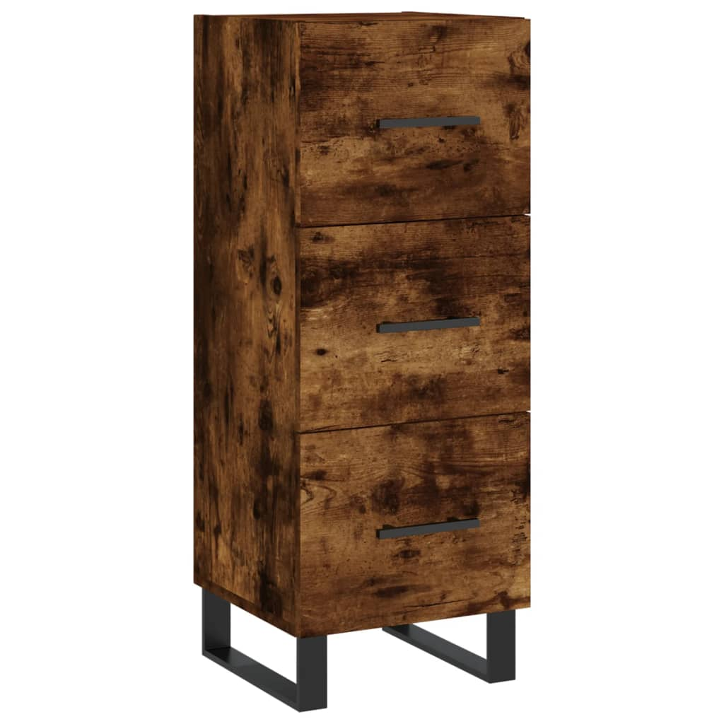 füstös tölgy színű szerelt fa tálalószekrény 34,5 x 34 x 90 cm (828633)