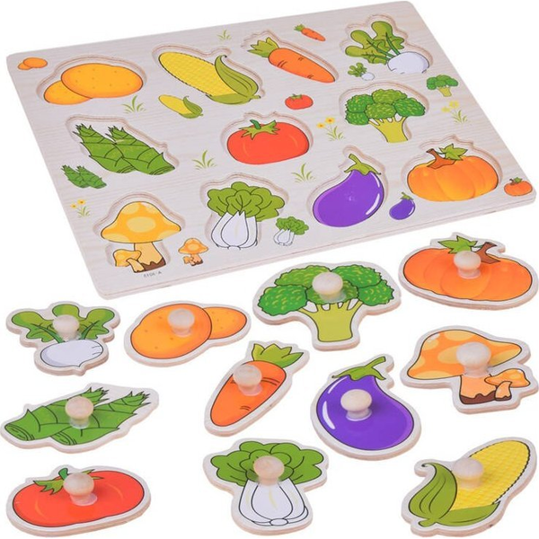  Jokomisiada Układanka edukacyjna puzzle drewniane warzywa dopasuj 11ele ZA5258