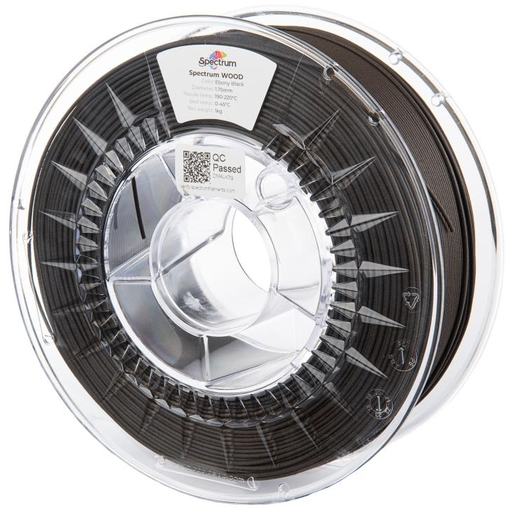 Spectrum 3D nyomtatószál, Wood, 1,75 mm, Ebony Black, 1 kg (80321)