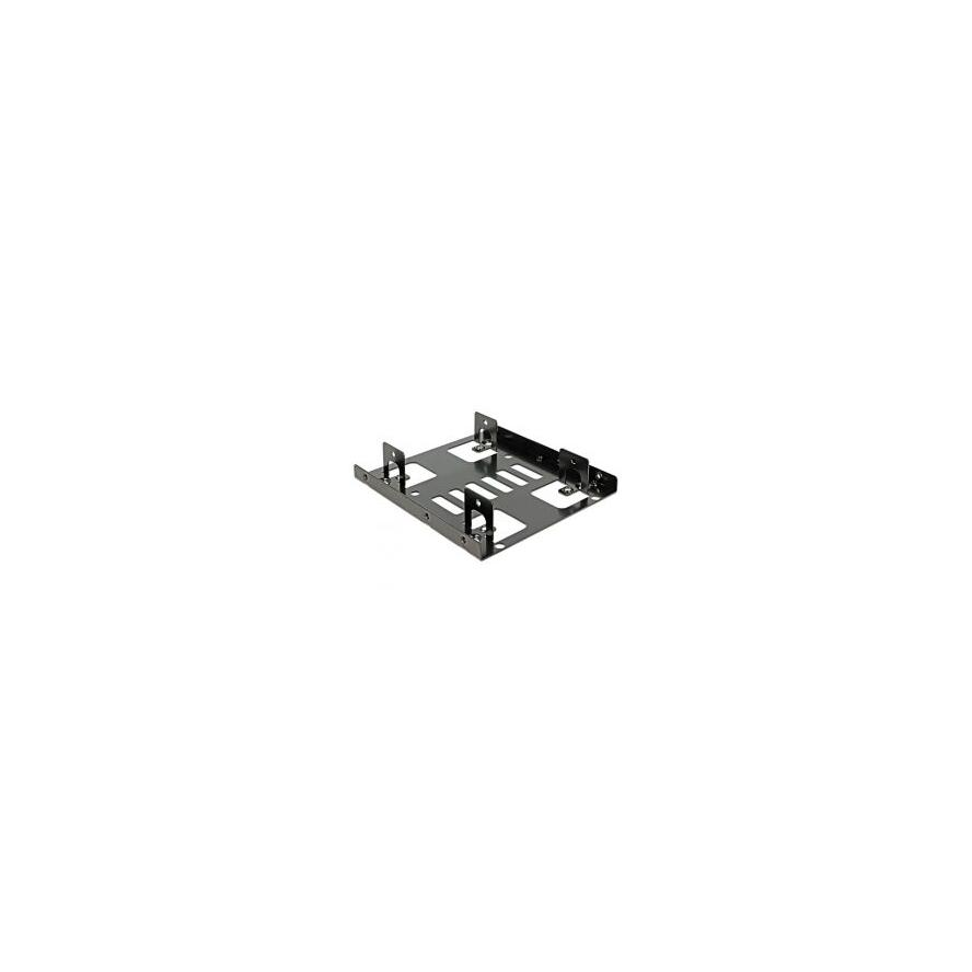 DELOCK Einbausatz 3,5" für 2x 2,5" HDD/SSDs Metall schwarz (18210)