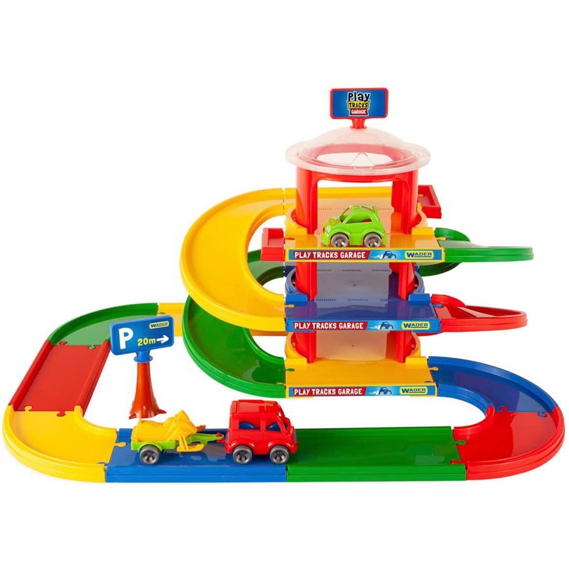 Wader Play Tracks: 3 szintes garázs 2db kisautóval (53030W)