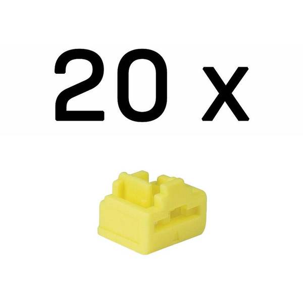 Lindy 47901 port blokkoló Portblokkoló RJ-45 Sárga Akrilnitril-butadiénsztirol (ABS) 20 db