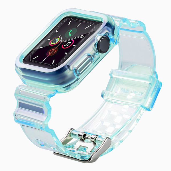 Fusion Light Set Apple Watch 2/3/4/5/6/SE/7 Szilikon szíj 42/44/45 mm - Kék