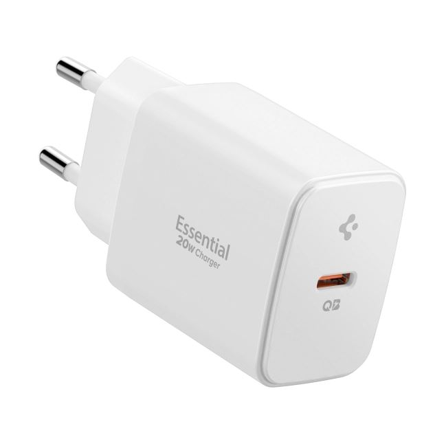 Spigen Essential 20W EE201EU USB-C hálózati töltő adapter fehér (ACH08701) (ACH08701)