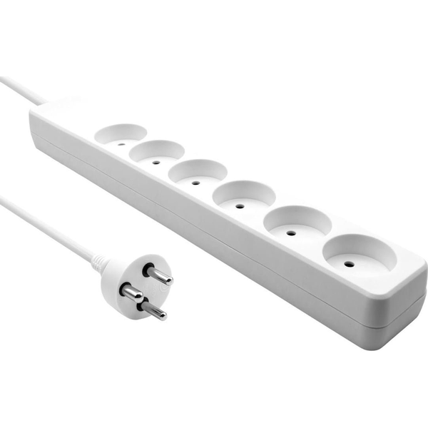 Kabel zasilający MicroConnect Microconnect MC-GRU0605DKW rozgałęziacz 5 m 6 x gniazdo sieciowe Wewnętrzna Biały