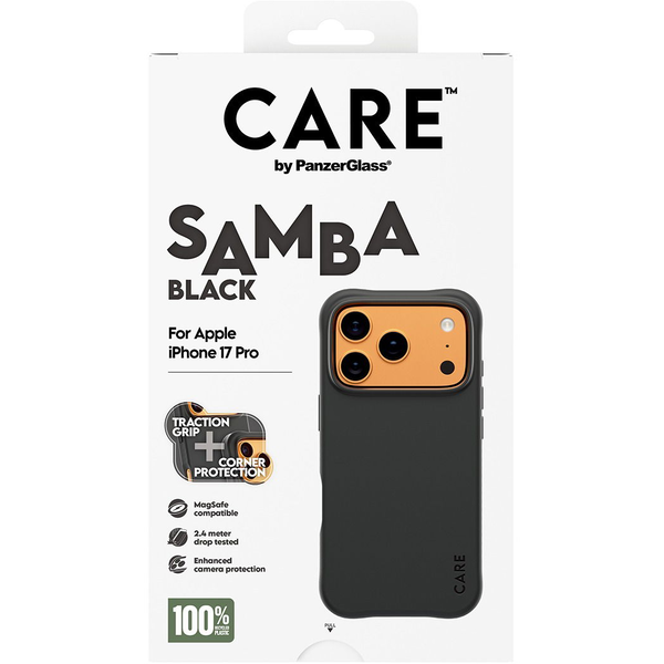 PanzerGlass CARE™ by ® Samba Case Black w. MagSafe iPhone 17 Pro mobiltelefon etui Cover