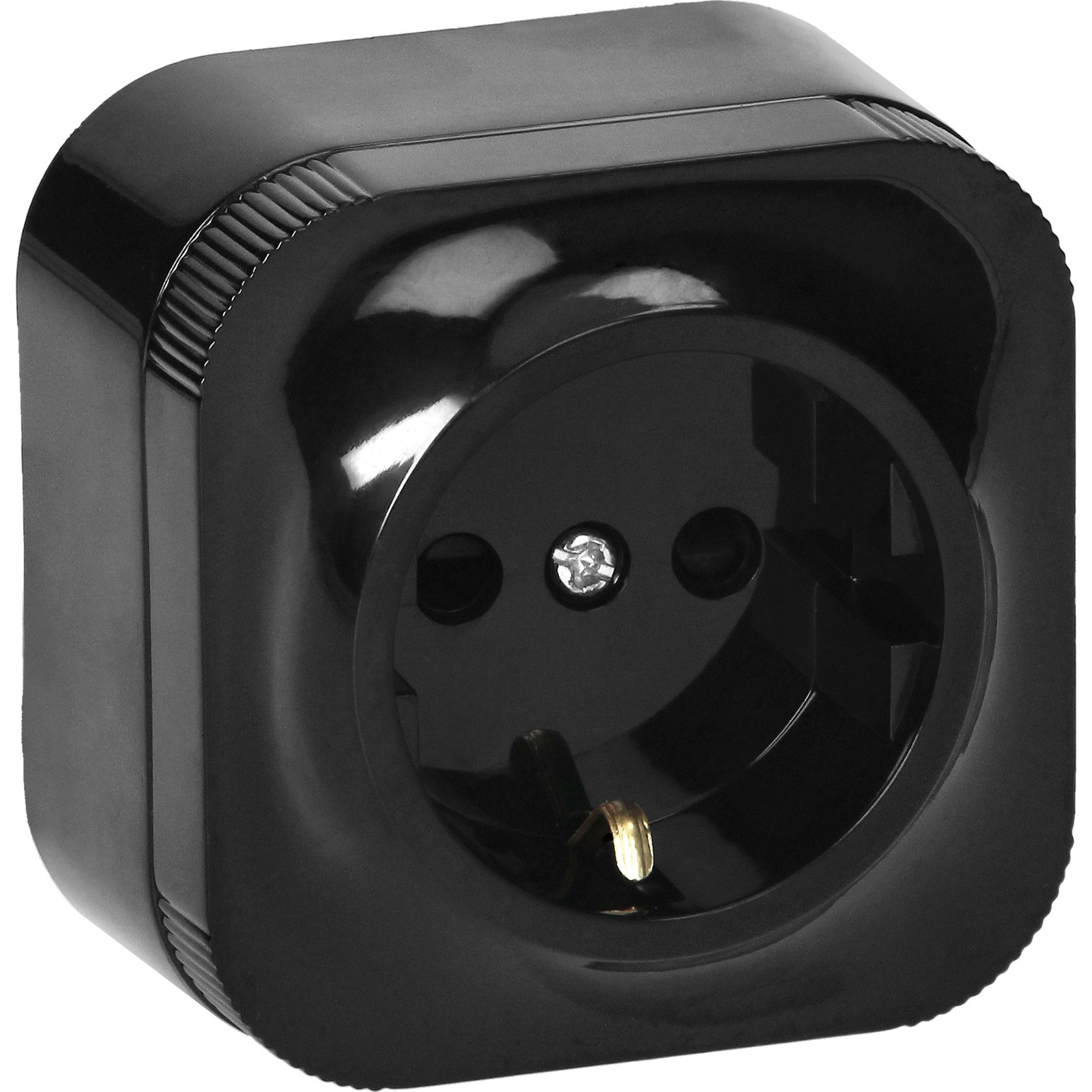 Egyetlen Aljzat ToDo 2P+Z Schuko IP20, Fekete, 10 Db.