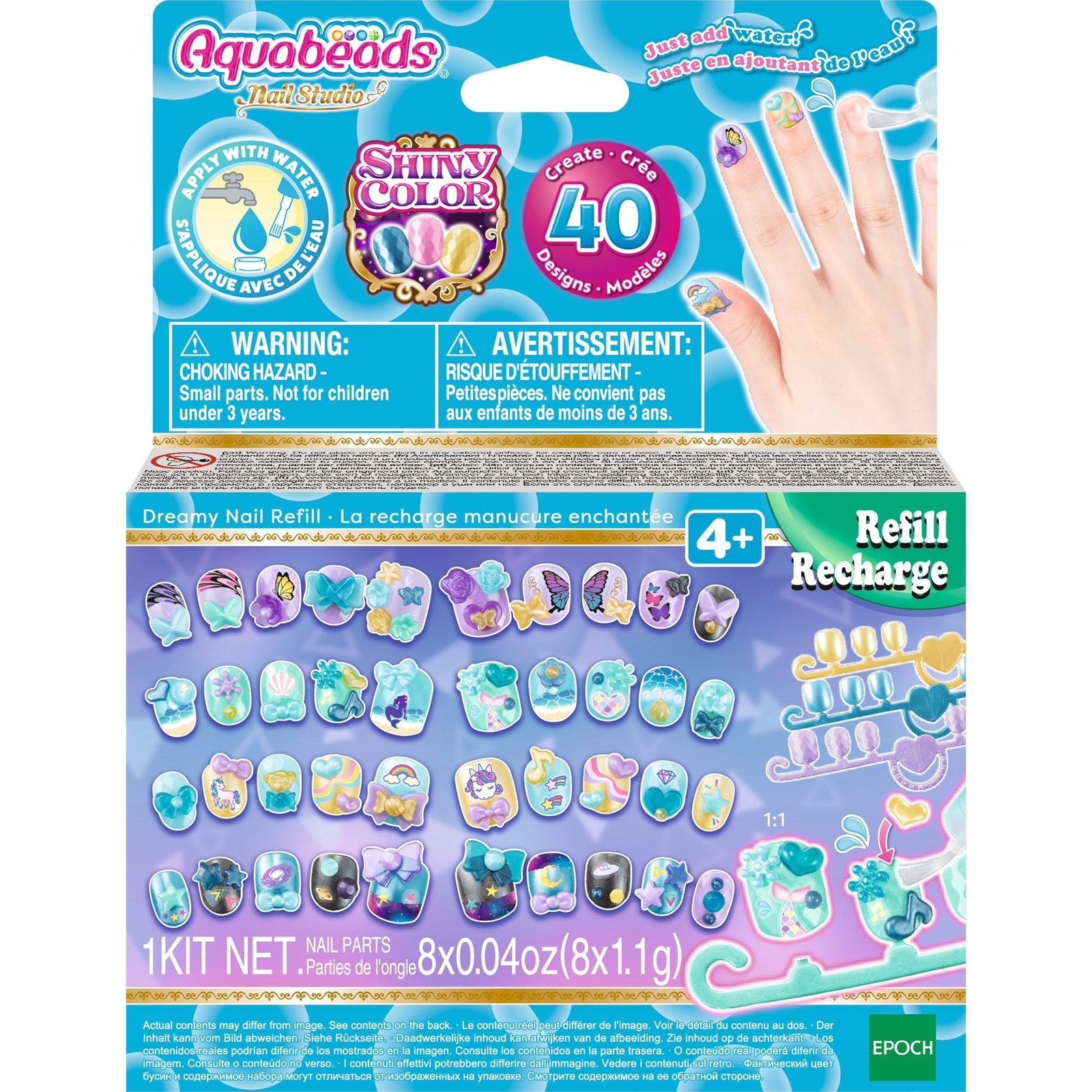 Aquabeads 35009 műköröm Ujjkörmök Többszínű Monokróm 40 db Doboz (35009)