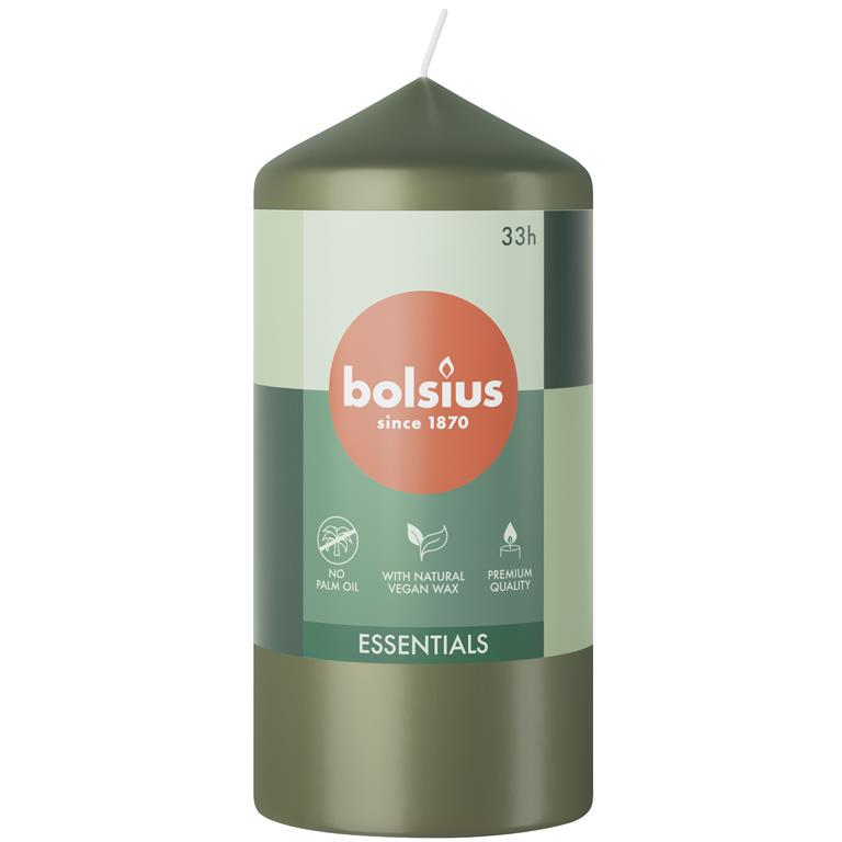 BOLSIUS Pillar Fresh Olive 12 cm, 233 g (8717847160379)