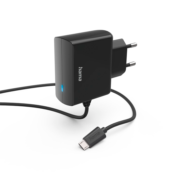 Hama 00201617 micro USB 1,2A, fekete hálózati töltő (00201617)