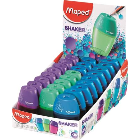 Maped Shaker egylyukú hegyező display - Vegyes színek 25 db (534753)