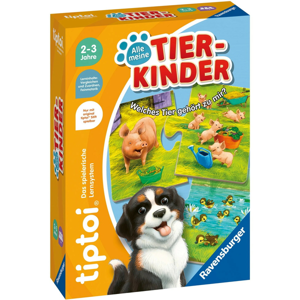 Ravensburger Az összes Állatkölyköm 2 x 9 darabos tiptoi Oktató Puzzle