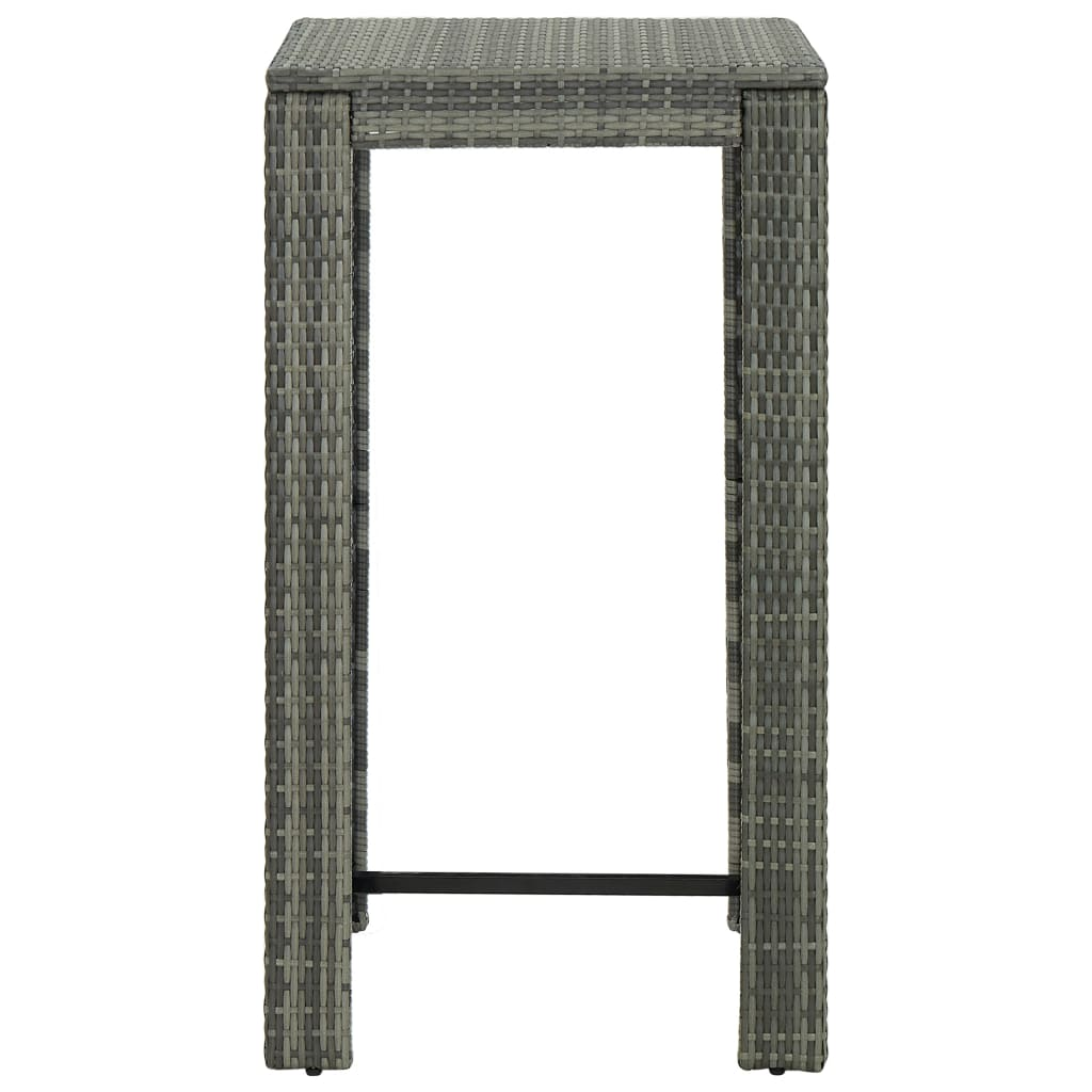 szürke polyrattan kerti bárasztal 60,5 x 60,5 x 110,5 cm (45872)
