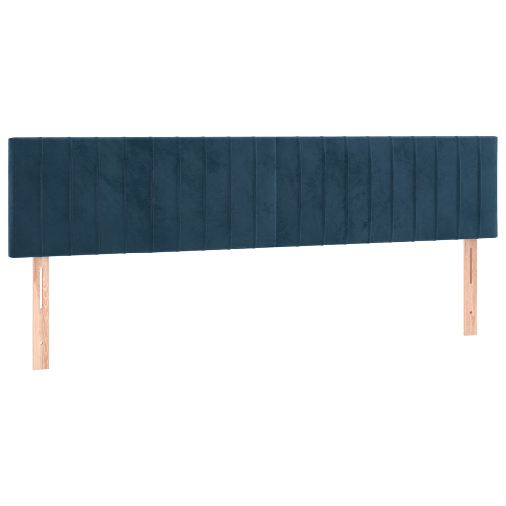2 db sötétkék bársony fejtámla 90x5x78/88 cm (346282)