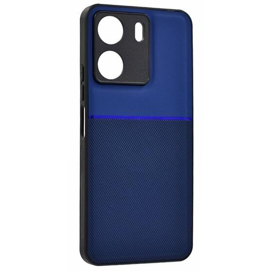 Gigapack Xiaomi Poco C65 mágneses, bőr hatású, csíkos mintás tok sötétkék (GP-153754) (GP-153754)