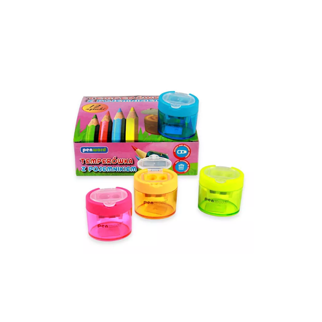 Penword Színes Kétlyukú tartályos kézi hegyező - Többféle (BDA0169)