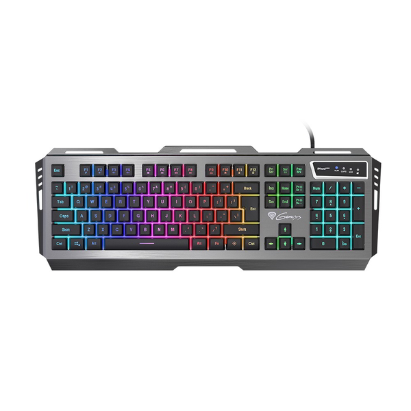 Natec Genesis Rhod 420 RGB USB Gaming Billentyűzet US - Ezüst