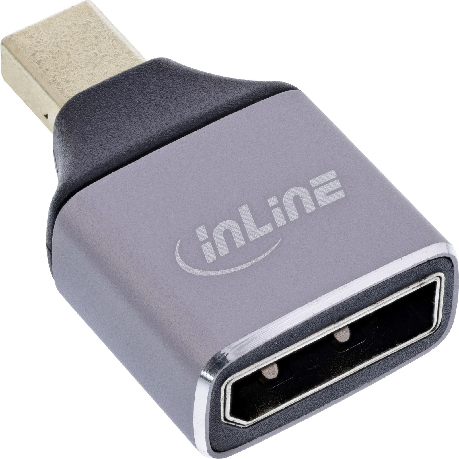 InLine 17291C csatlakozó átlakító DisplayPort Mini DisplayPort Szürke, Fekete