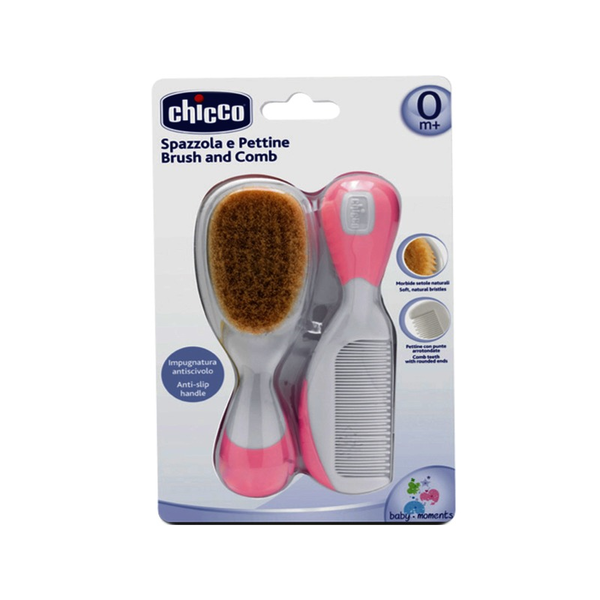 Chicco 00006569100000 hårbørste og kam Lyserød, Hvid 2 stk