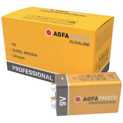 AgfaPhoto Batterie Alkaline Professional -9V  E-Block  10St.