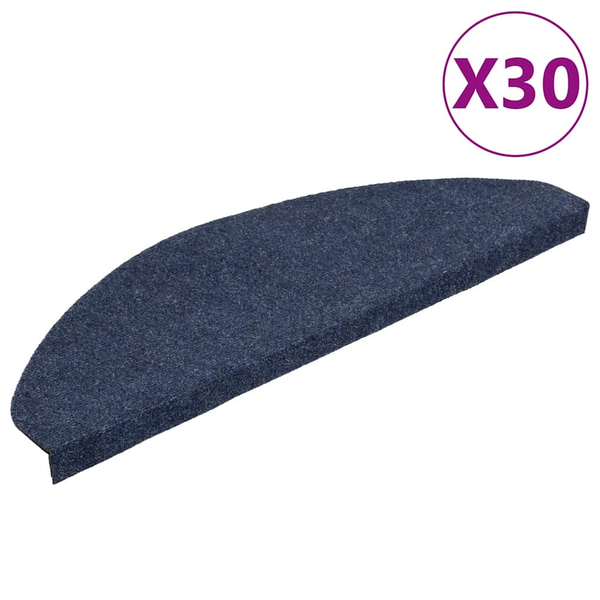 Covorașe scară autoadezive 30 buc Albastru 65x22,5x3,5 cm