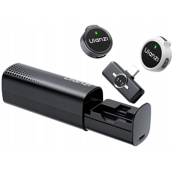 ULANZI A21 csiptetős vezeték nélküli mikrofon 2db USB-C fekete-fehér