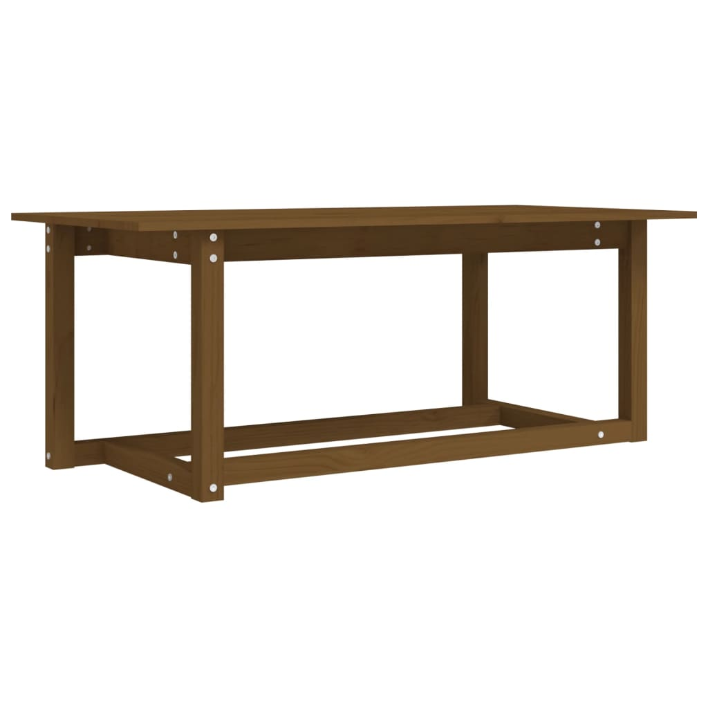 mézbarna tömör fenyőfa dohányzóasztal 110 x 55 x 45 cm (822170)