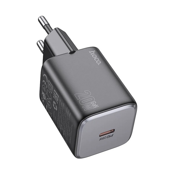 HOCO N40 USB-C Hálózati töltő - Fekete (20W) (N40 BLACK)
