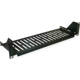 Police 19" do RACK skříně 485 x 150 mm 2U, max. nosnost 10 kg, černá