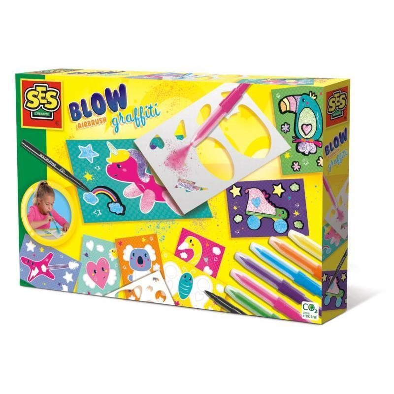 SES Fújós filctoll sablonokkal, 7 szín (8710341147594)