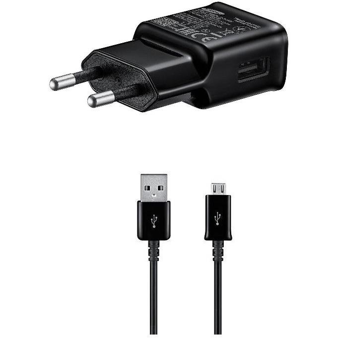 Samsung15W úti töltőfej + microUSB adatkábel Black (Bulk) (57983121591)