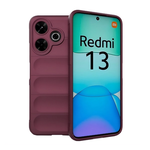 Szilikon telefonvédő (ütésállóság, kameravédő, 3D) BORDÓ Xiaomi Redmi 13 4G "Gigapack csomagolás" (GP-159542)