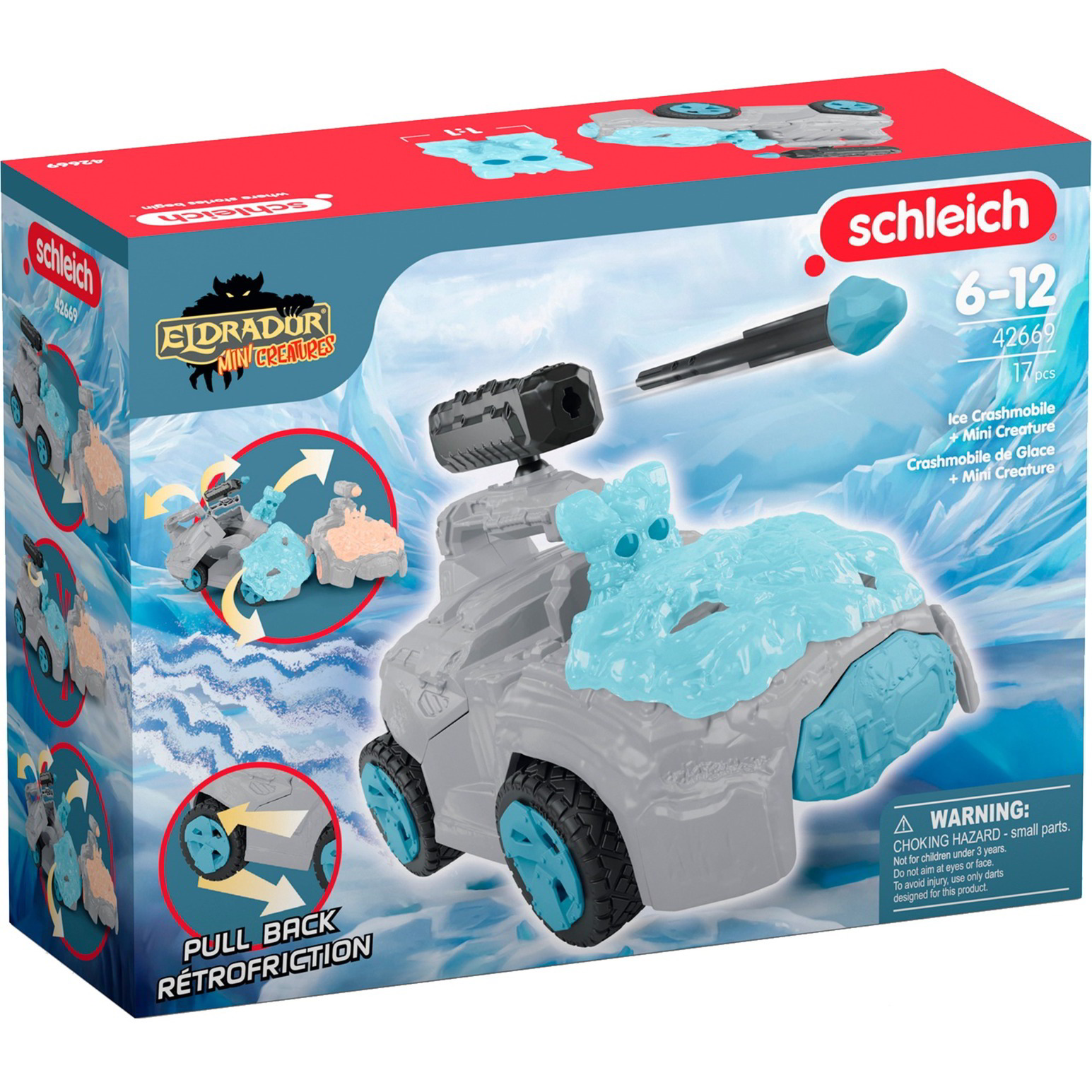 Schleich 42669 Eldrador Creatures Jégtörő jármű Mini lénnyel játékfigura - Kék (42669)
