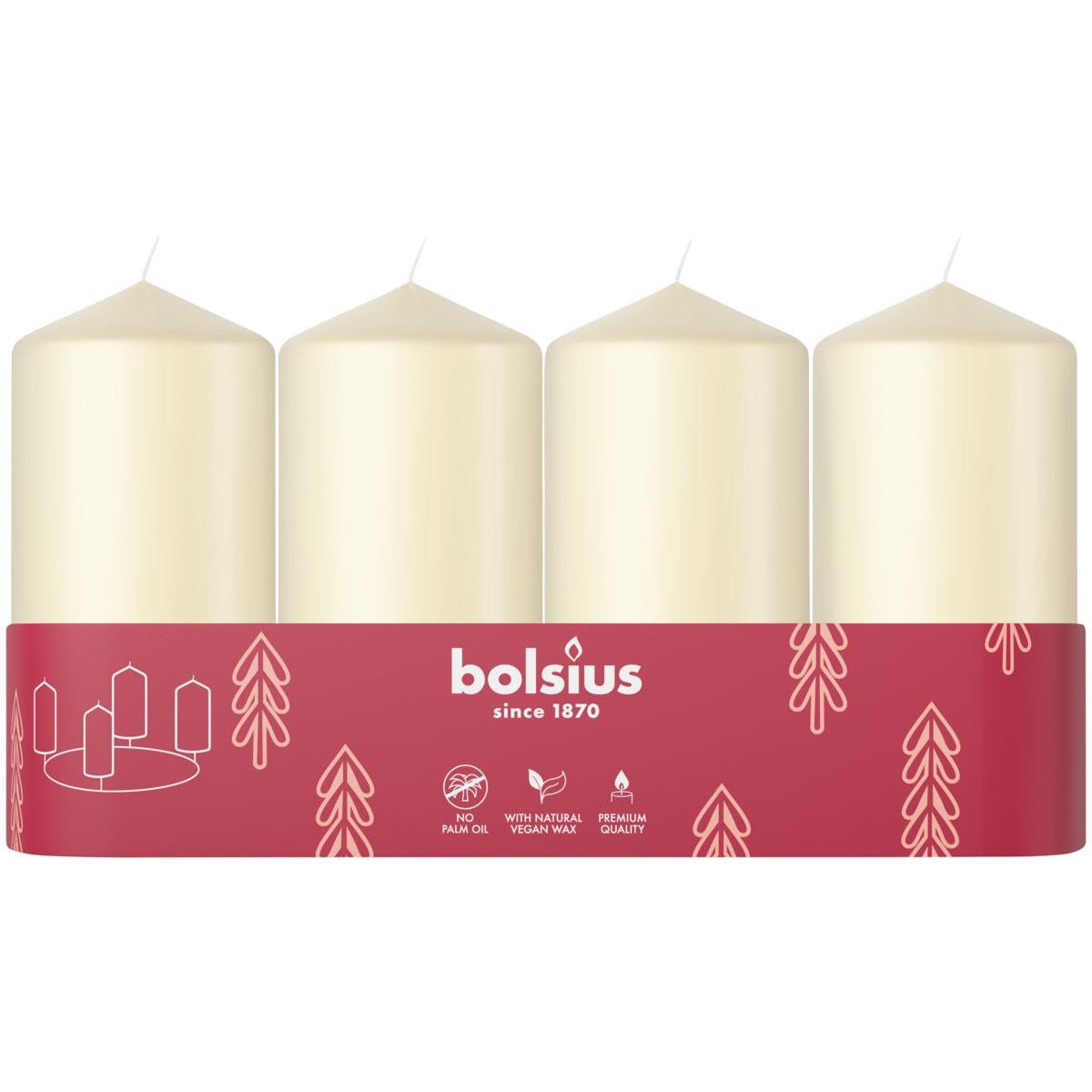 BOLSIUS Pillar Soft Pearl 534 g, 4 db (8717847189738)