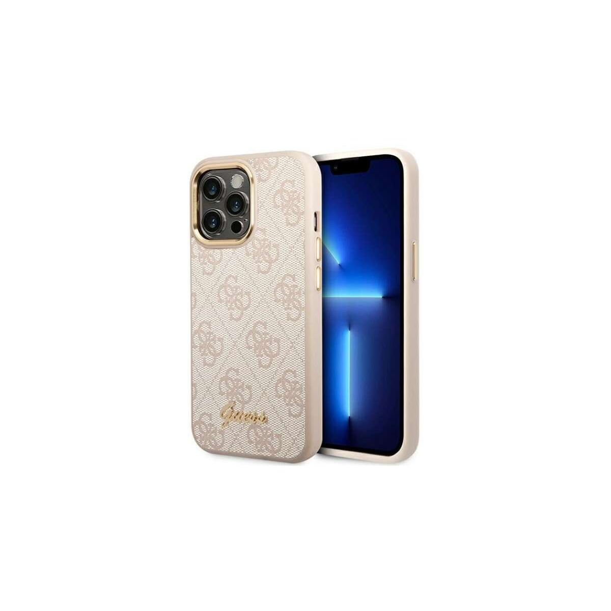 Guess Metal Camera Outline Apple iPhone 14 Pro Tok - Rózsaszín/Mintás (GUHCP14LHG4SHP)