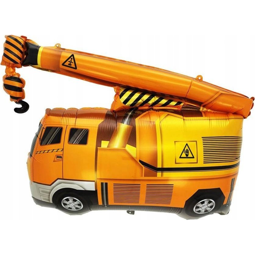 Héliummal tölthető darus autó alakú fólia lufi - 65 x 45 cm (5906639410782)