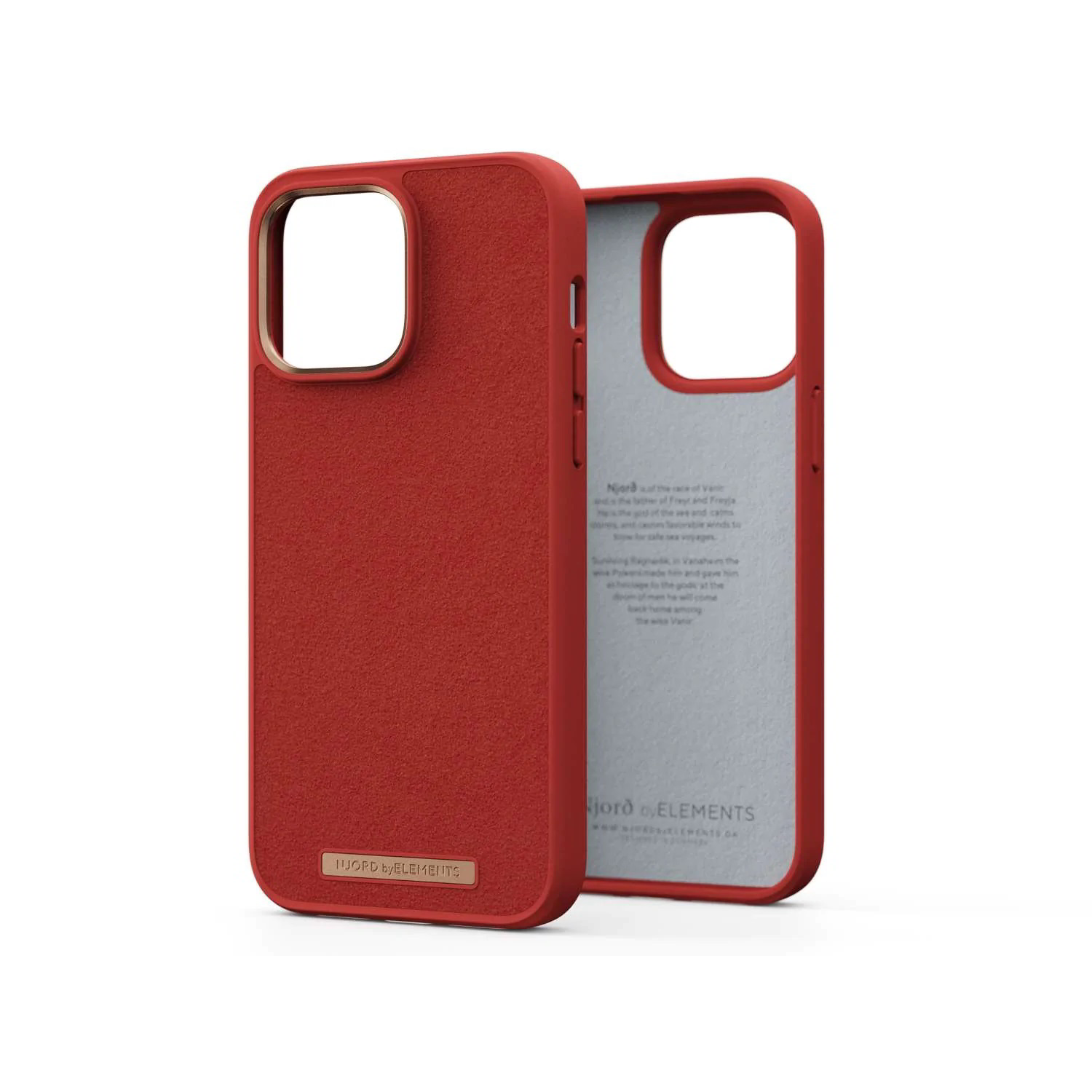 Njord Suede Comfort Apple iPhone 14 Pro Max Szilikon Tok - Piros (NA44CM07)