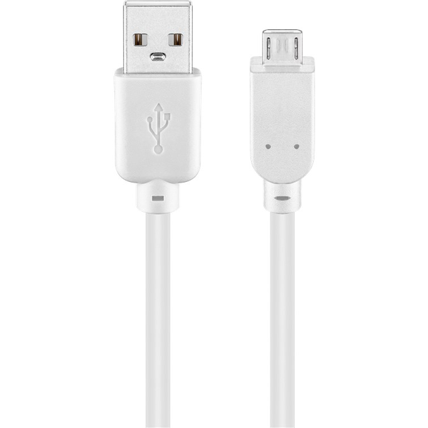 Goobay 96194 USB-A apa - MicroUSB apa 2.0 Adat és töltőkábel - Fehér (3m)