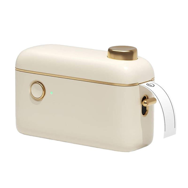 Принтер за етикети, Niimbot, Bluetooth, USB зареждане, 1000 mAh, Пластмаса, 106x40x69 mm, Бяло/Златно