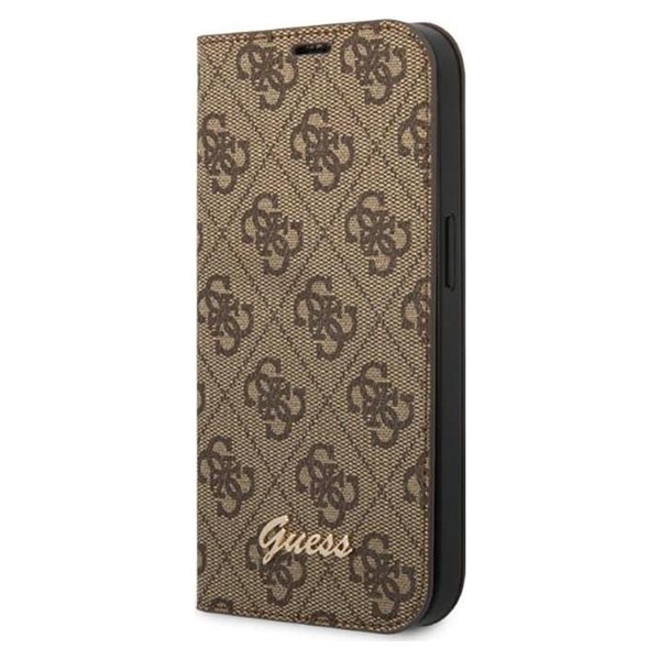 Husa protectie telefon, Guess, Silicon, Compatibil cu iPhone 14 Pro, Maro
