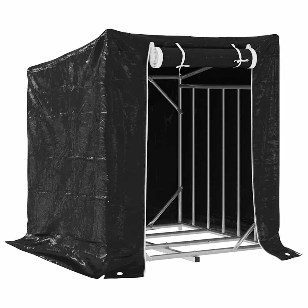 vidaxL Tűzifa állvány esővédővel 101x61x110,5 cm horganyzott acél (4104937)