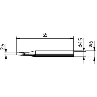 Ersa 0162KD Forrasztóhegy Véső forma, egyenes Hegy méret 2.60 mm Tartalom, tartalmi egységek rendelésenként 1 db (0162KD/SB) (0162KD/SB)