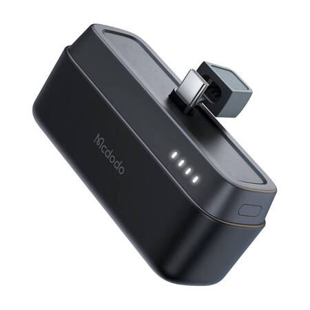 Mcdodo 5000mAh Power Bank + beépített USB-C csatlakozó fekete (MC-6301) (MC-6301)