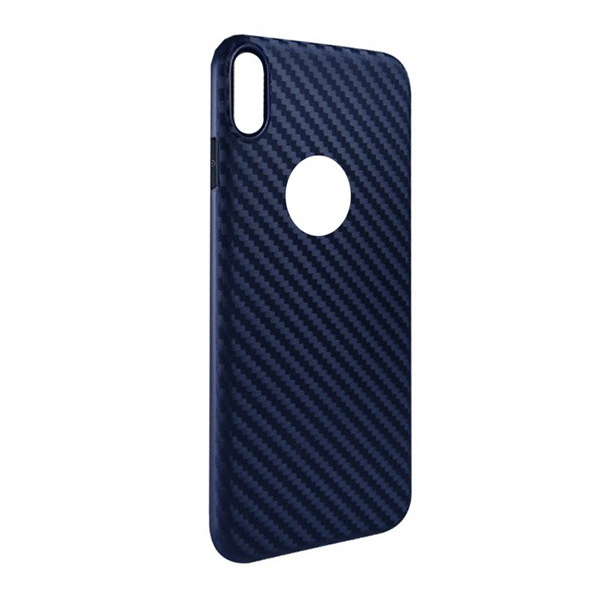 HOCO DELICATE SHADOW szilikon telefonvédő (karbon minta, logó kivágás) SÖTÉTKÉK [Apple iPhone XR 6.1]